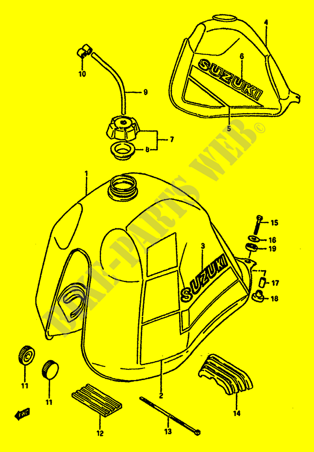 FUEL TANK (MODEL F/G) for Suzuki DR 600 1985