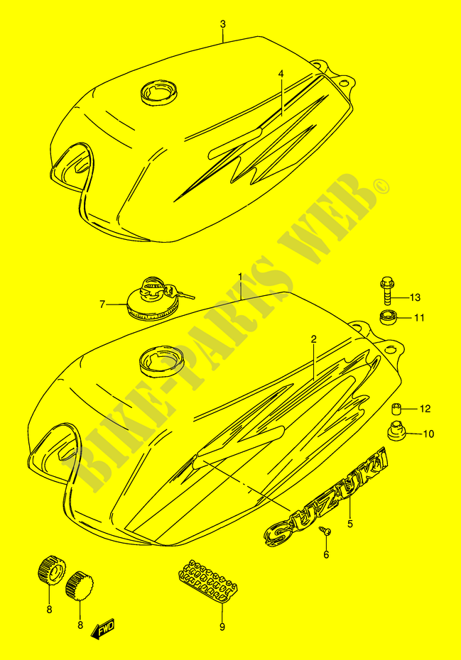 FUEL TANK (MODEL W) for Suzuki AP 115 1999