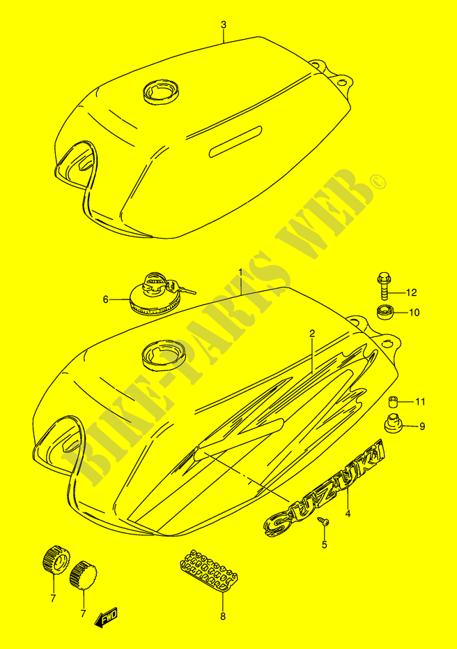 FUEL TANK (MODEL X/Y) for Suzuki AP 115 2000