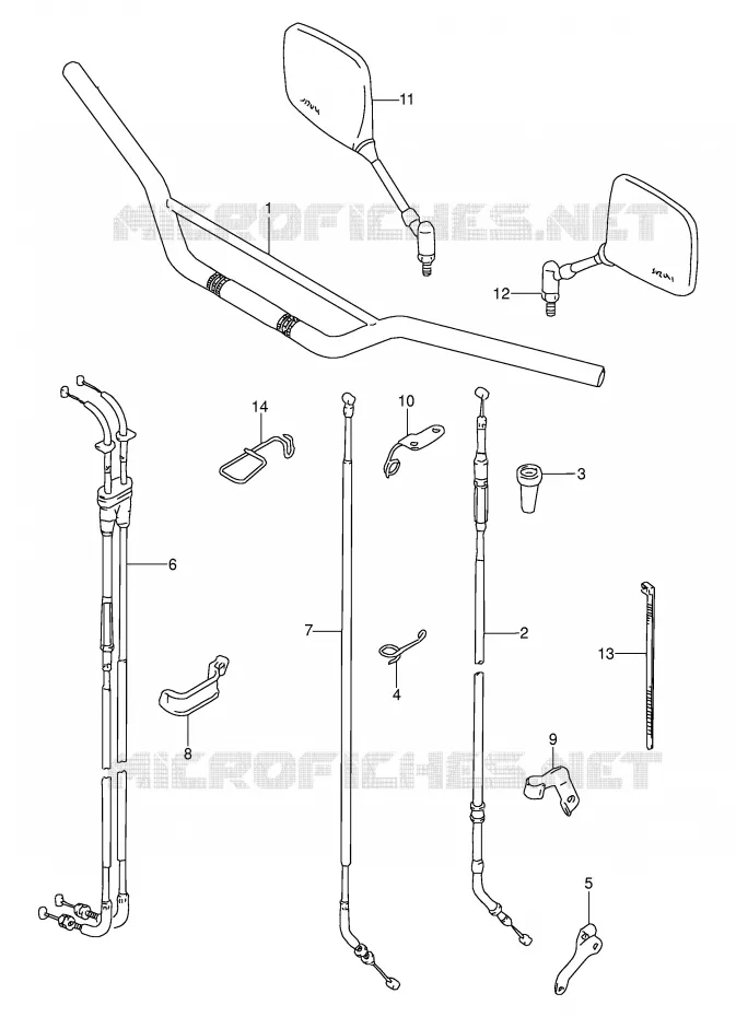HANDLEBAR (MODEL N/P/R E21) Suzuki MOTO 250 DR 1992  DR250SN(E24)