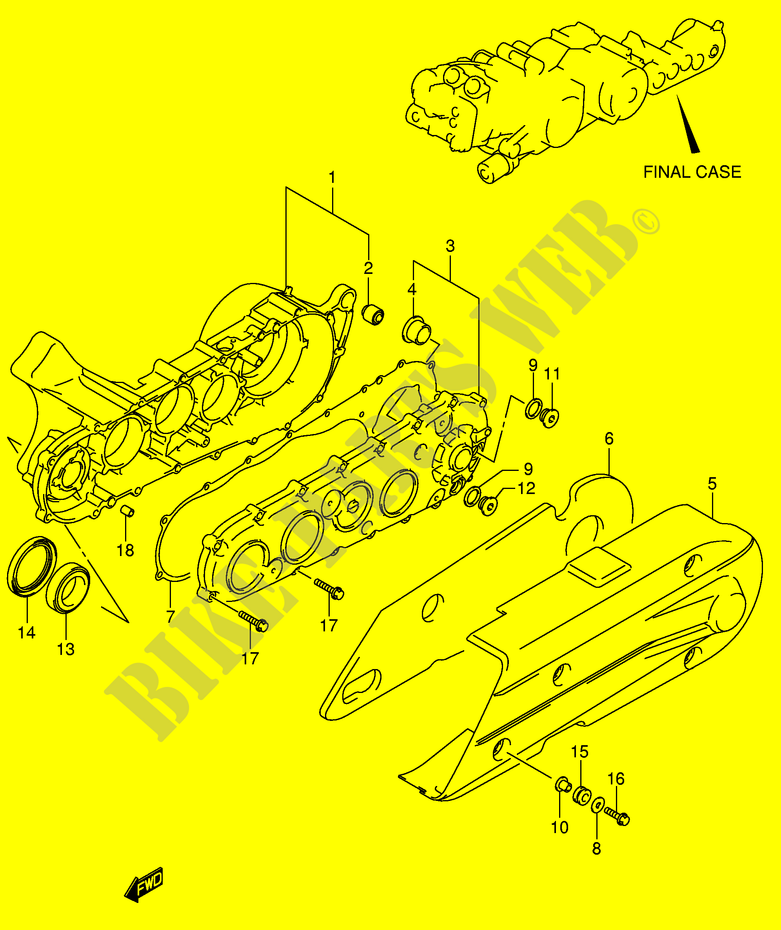 LEFT FINAL GEAR CASE (AN650AK4/AK5) for Suzuki BURGMAN 650 2003