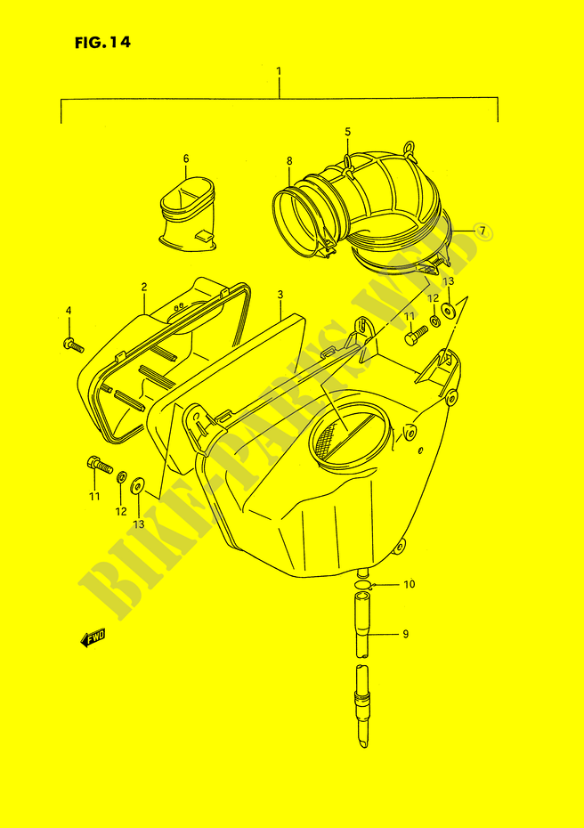 AIR FILTER (REAR)(MODEL H/J/K/L/M/N/P/R) for Suzuki INTRUDER 1400 1989