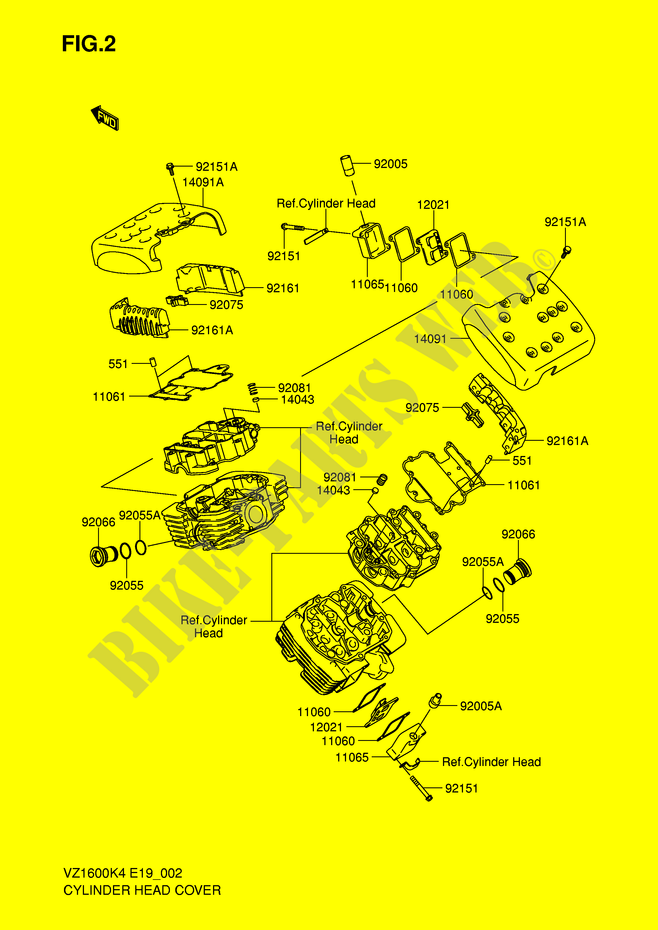 CYLINDER HEAD COVER for Suzuki MARAUDER 1600 2004