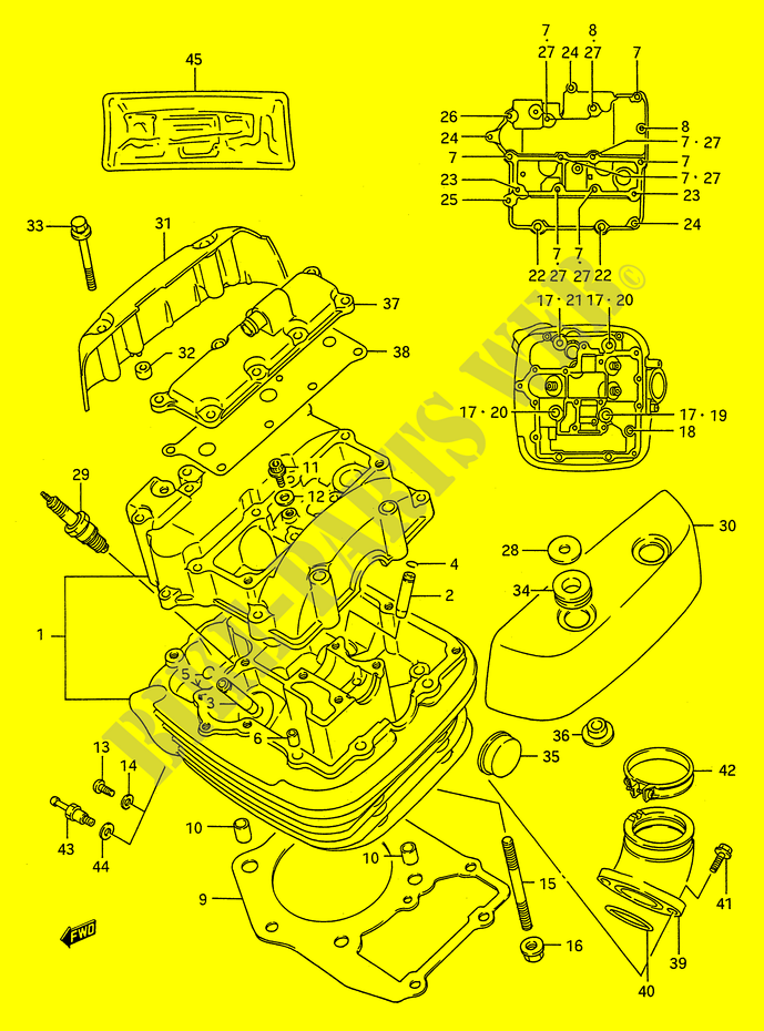 CYLINDER HEAD (FRONT) for Suzuki INTRUDER 1400 1993