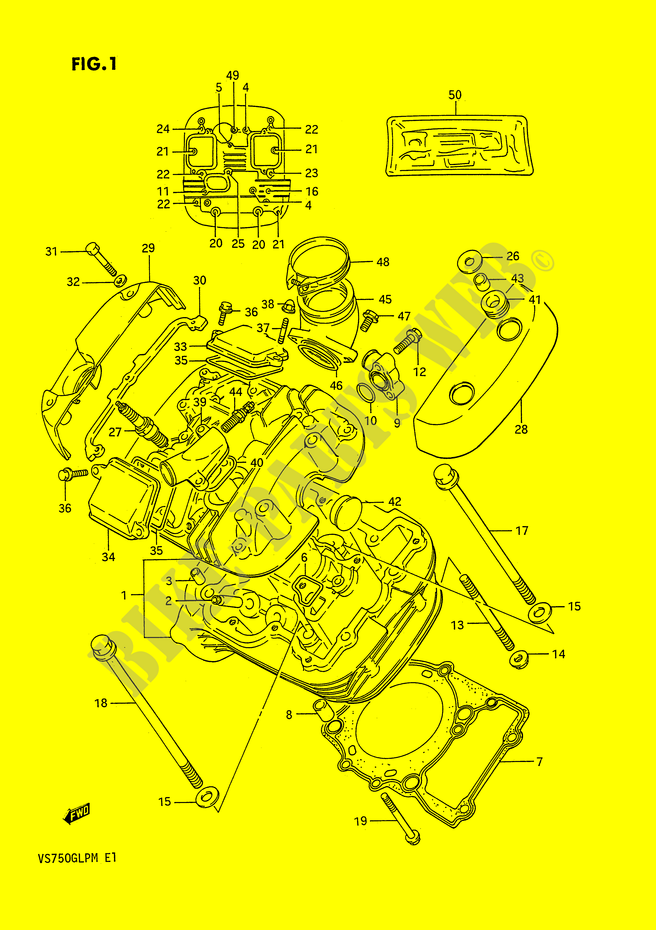 CYLINDER HEAD (FRONT) for Suzuki INTRUDER 750 1991