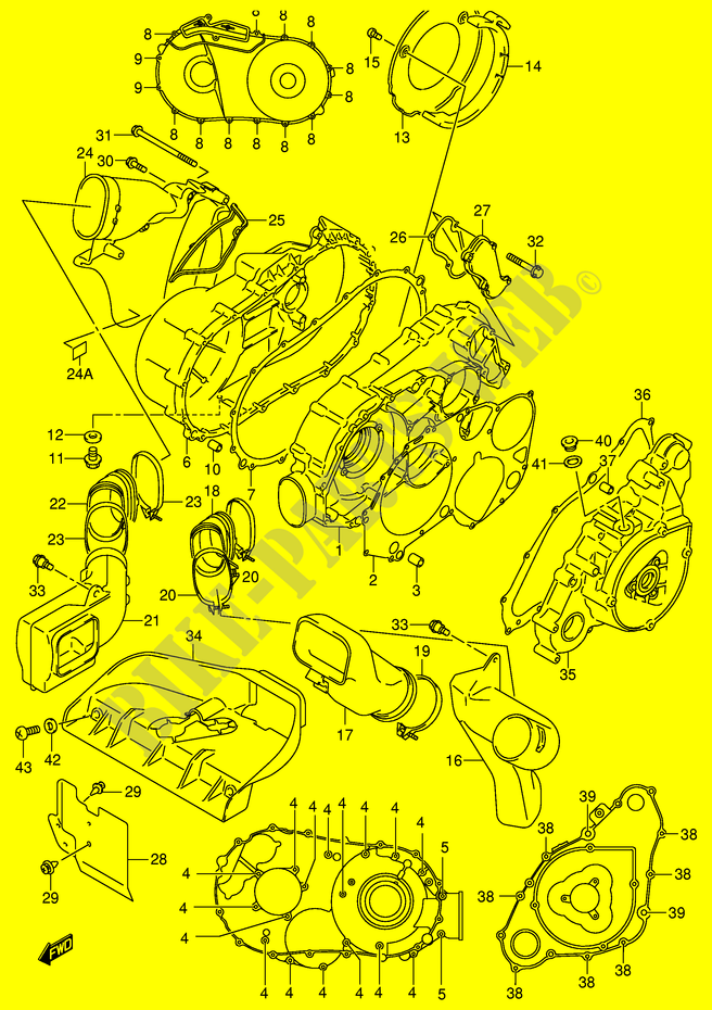 CRANKCASE COVER (MODEL K1) for Suzuki KINGQUAD 500 2001
