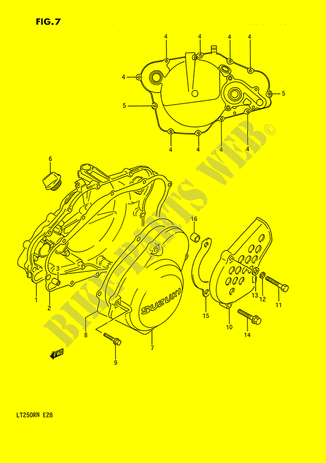 CRANKCASE COVER (MODEL H/J/K/L/M/N) for Suzuki QUADRACER 250 1992