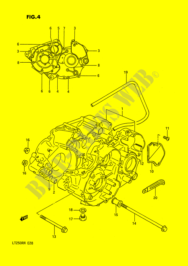 CRANKCASE (MODEL F/G) for Suzuki QUADRACER 250 1992