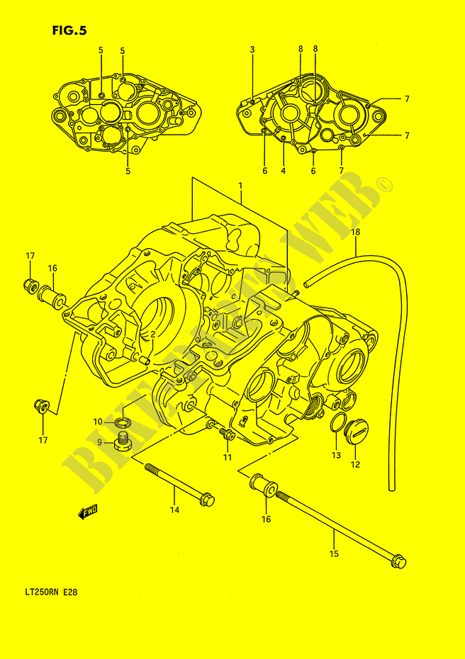 CRANKCASE (MODEL H/J/K/L/M/N) for Suzuki QUADRACER 250 1992