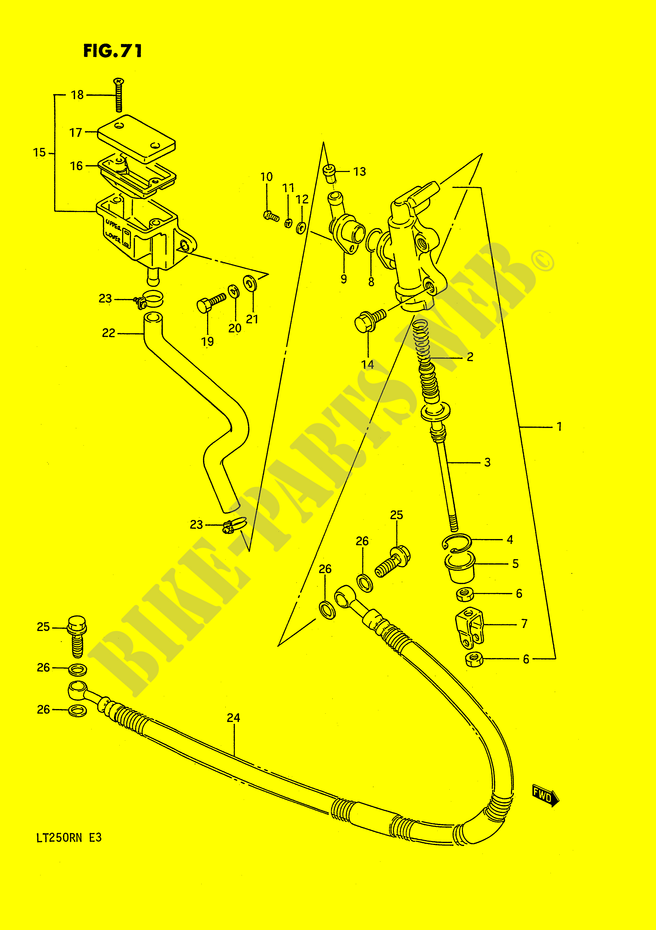 REAR BRAKE MASTER CYLINDER (MODEL H/J/K/L) for Suzuki QUADRACER 250 1989