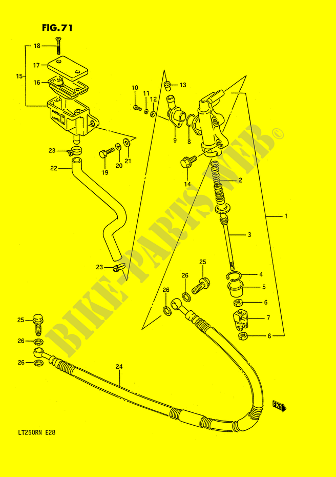 REAR BRAKE MASTER CYLINDER (MODEL H/J/K/L) for Suzuki QUADRACER 250 1992