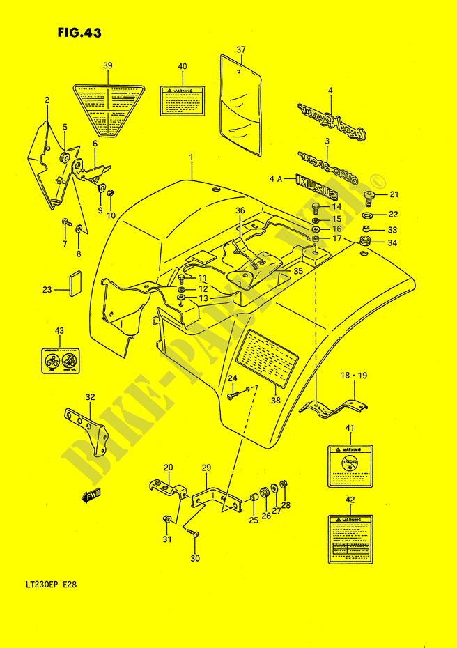 REAR FENDER (MODEL H/J/K/L) for Suzuki QUADSPORT 230 1992