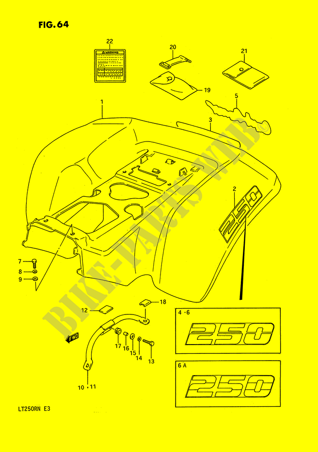 REAR FENDER (MODEL H/J/K/L) for Suzuki QUADRACER 250 1989