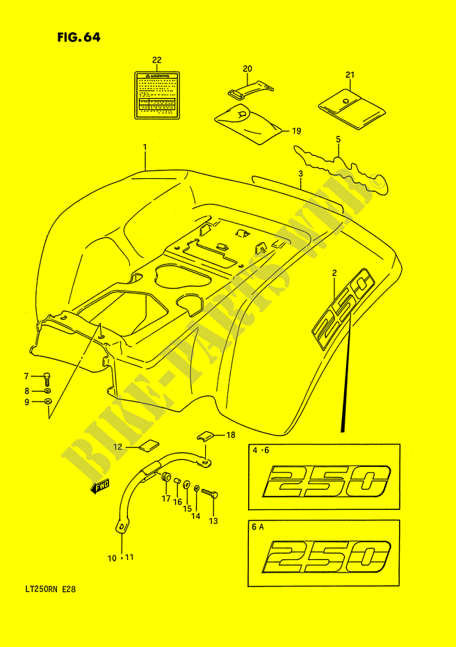 REAR FENDER (MODEL H/J/K/L) for Suzuki QUADRACER 250 1992