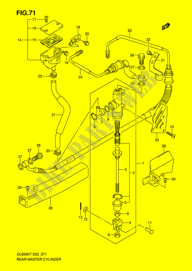 REAR BRAKE MASTER CYLINDER (DL650AK7/AK8/AK9/AL0/AUEL0) for Suzuki V-STROM 650 2007