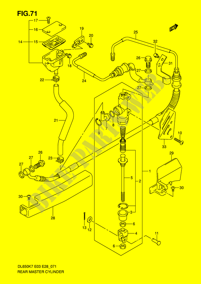 REAR BRAKE MASTER CYLINDER (DL650AK7/AK8/AK9/AL0) for Suzuki V-STROM 650 2008