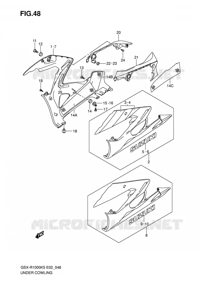 UNDER COWLING (MODEL K5) Suzuki MOTO 1000 GSX-R 2006  GSX-R1000U2K6(E2)