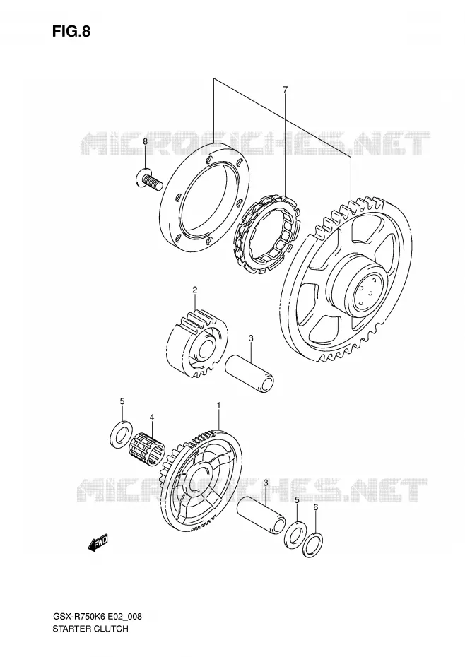 STARTER MOTOR CLUTCH Suzuki MOTO 750 GSX-R 2006  GSX-R750U2K6(E2)