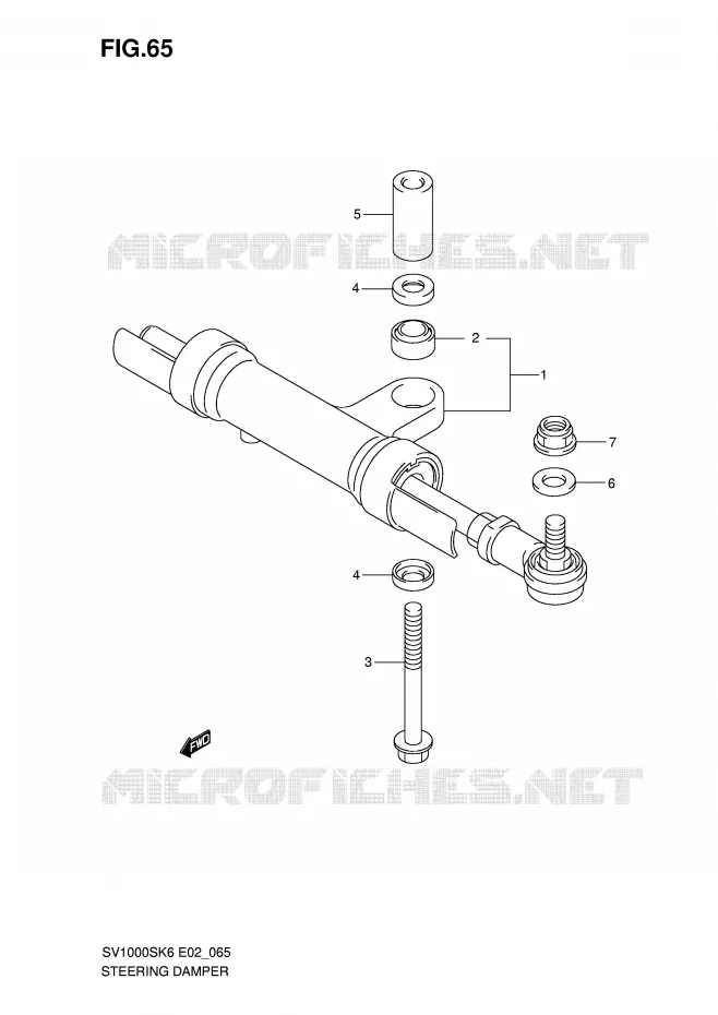 STEERING DAMPER Suzuki MOTO 1000 SV 2007  SV1000K7(E2)