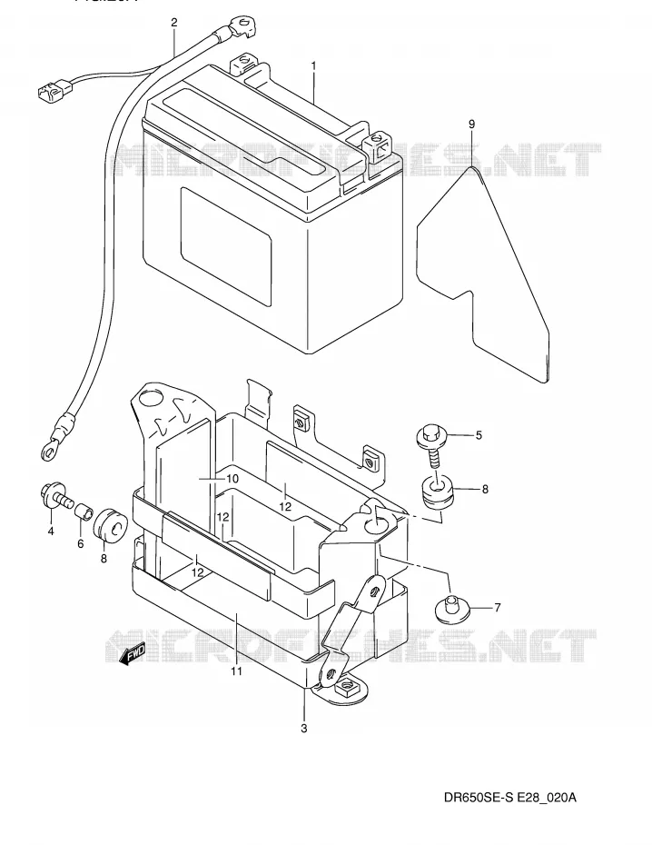 BATTERY (MODEL R/S) Suzuki MOTO 650 DR 1994  DR650SER(E28)