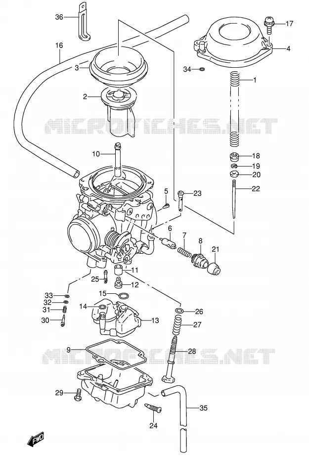 CARBURETOR (MODEL N/P/R/S) Suzuki MOTO 650 DR 1993  DR650RSEP(E4)