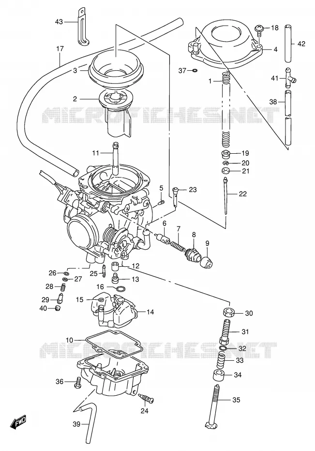 CARBURETOR Suzuki MOTO 650 DR 1996  DR650SET(E4)