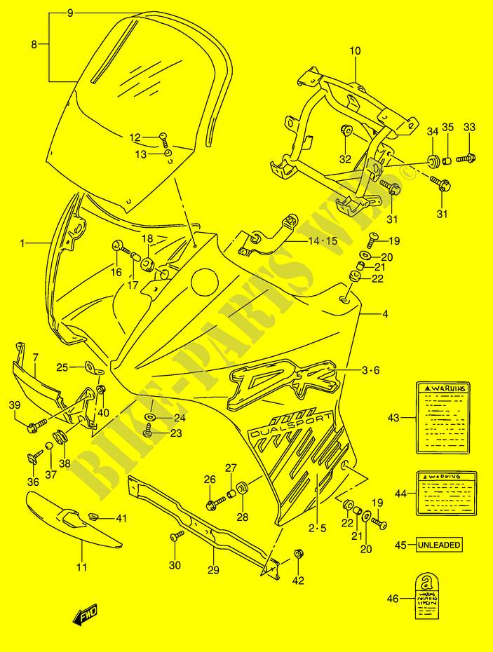COWLING   LABEL (MODEL P) for Suzuki DR 650 1995