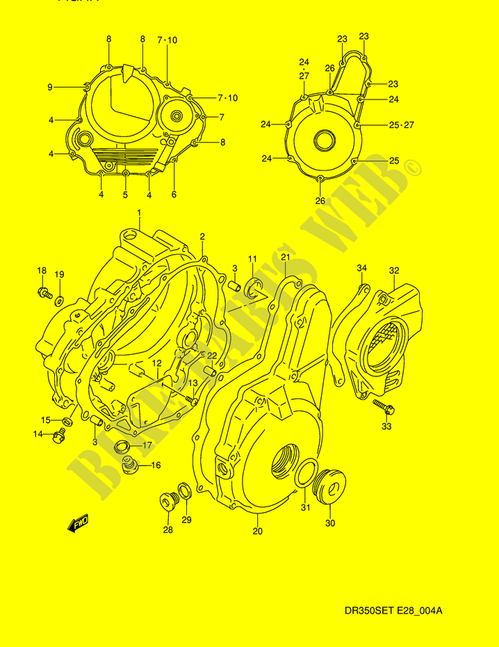 CRANKCASE COVER (MODEL R/S/T) for Suzuki DR 350 1994
