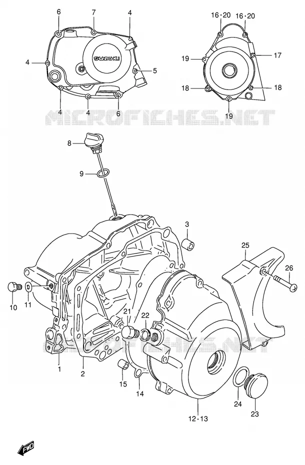 CRANKCASE COVER Suzuki SCOOTER 100 FB 1994  FB100DR(E71)