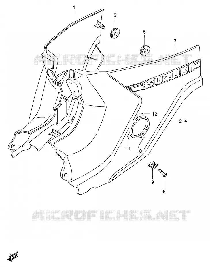 FAIRING (MODEL G/R/S/V) Suzuki SCOOTER 100 FB 1994  FB100DR(E71)