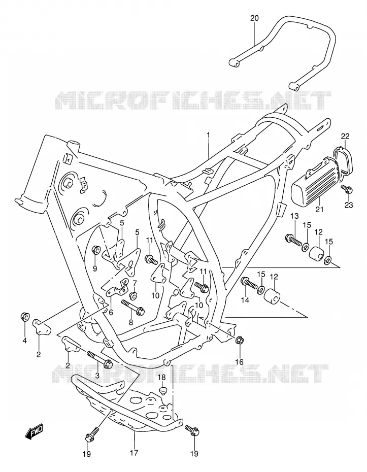 FRAME (MODEL M/N/P/R) Suzuki MOTO 250 DR 1992  DR250SN(E24)