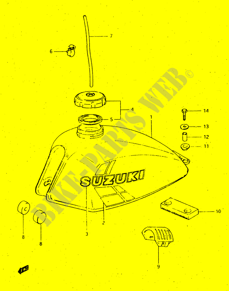 FUEL TANK (MODEL E) for Suzuki DR 500 1984