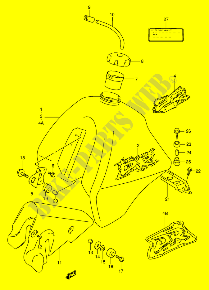 FUEL TANK (MODEL R/S/T) for Suzuki DR 350 1991