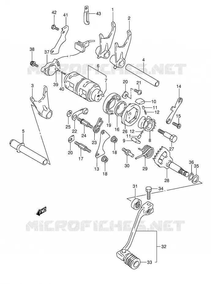 GEAR SHIFTING ASSY Suzuki MOTO 800 DR 1996  DR800SUT