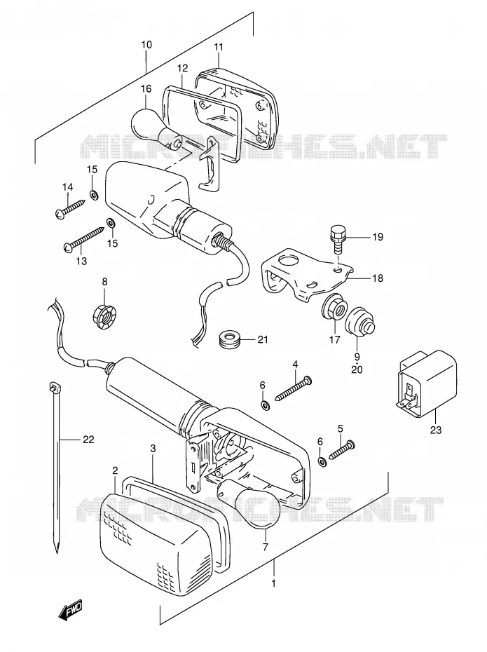INDICATORS (MODEL R) Suzuki MOTO 800 DR 1996  DR800SUT