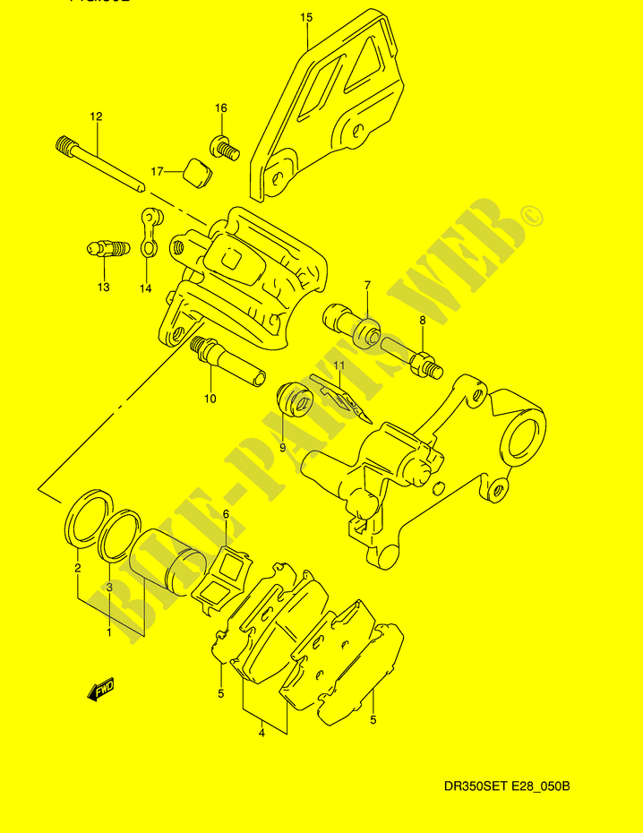 REAR CALIPER (MODEL R/S/T) for Suzuki DR 350 1994