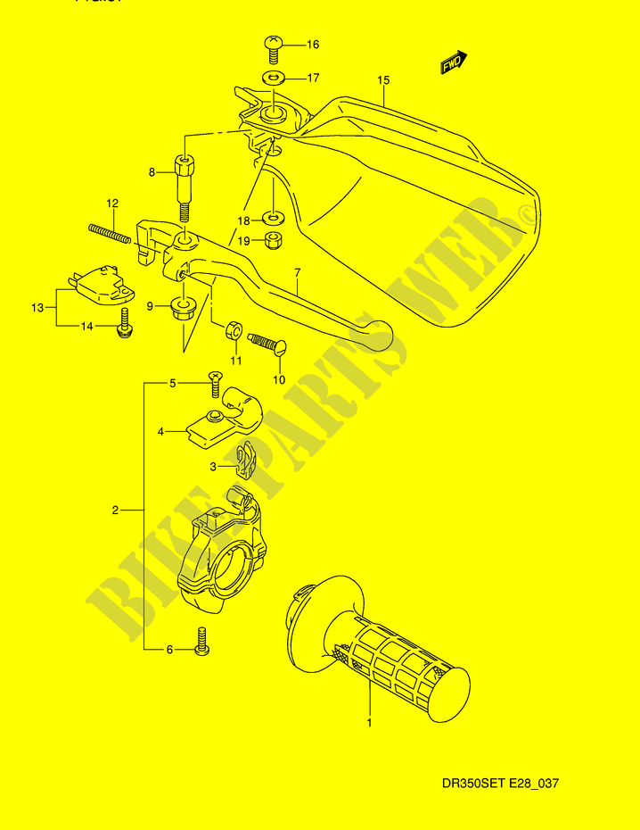 RIGHT LEVER   HANDGRIP (MODEL L/M) for Suzuki DR 350 1994