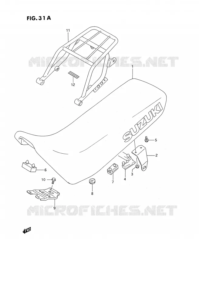 SEAT (MODEL R) Suzuki MOTO 350 DR 1992  DR350SHN(E2)