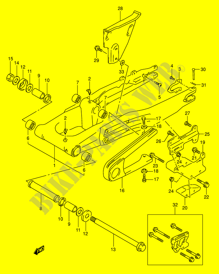 SWINGARM (MODEL L/M/N/P) for Suzuki DR 350 1991