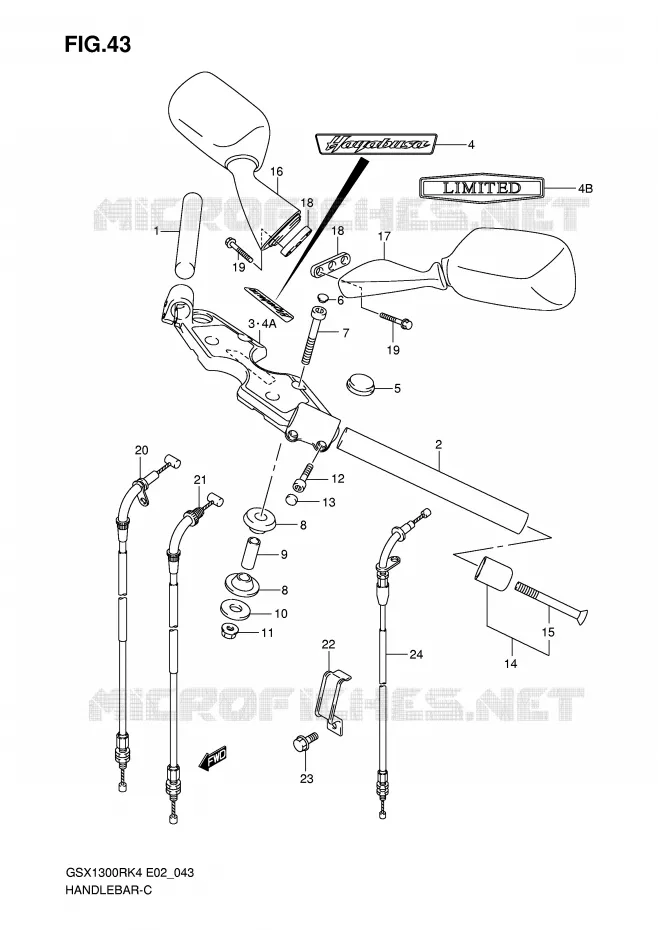 HANDLEBAR Suzuki MOTO 1300 HAYABUSA 2005  GSX1300RK5(E2)