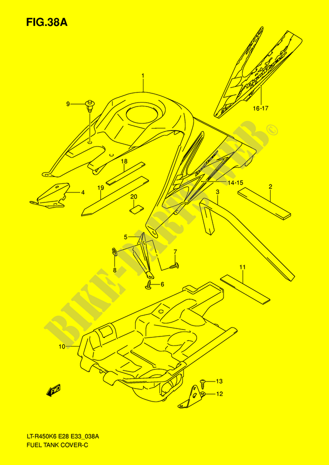 FUEL TANK COVER (MODEL K8) for Suzuki QUADRACER 450 2008