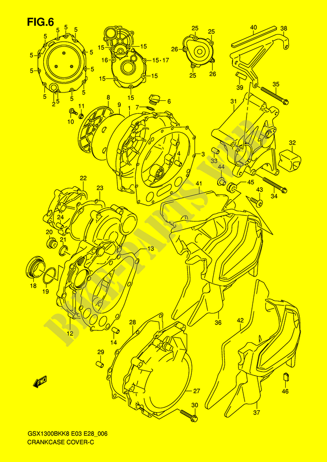 CRANKCASE COVER for Suzuki B-KING 1300 2008