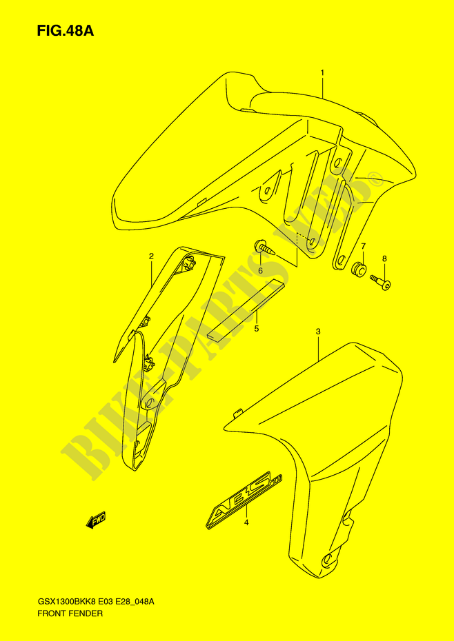 FRONT FENDER (WITH ABS) for Suzuki B-KING 1300 2008
