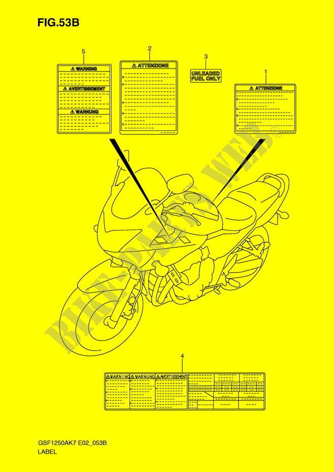 LABEL (MODEL K9) for Suzuki BANDIT-N 1250 2009