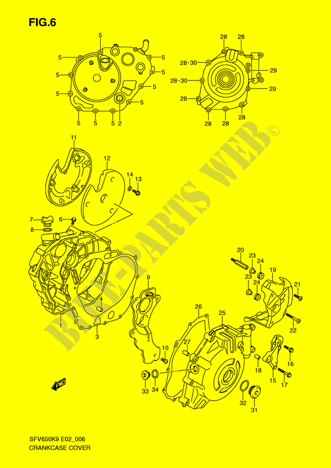 CRANKCASE COVER for Suzuki GLADIUS 650 2010