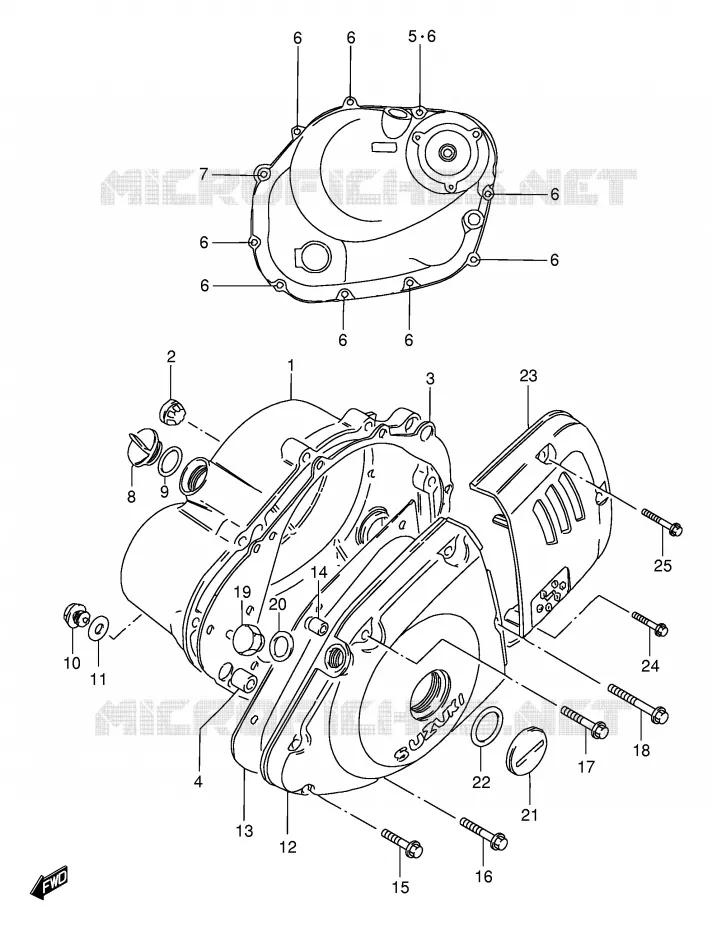 CRANKCASE COVER (SEE NOTE) Suzuki MOTO 125 GS 1990  GS125ESL(E1)
