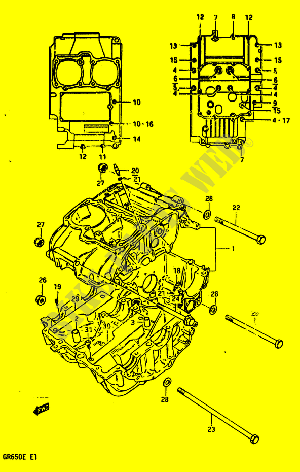 CRANKCASE for Suzuki TEMPTER 650 1983