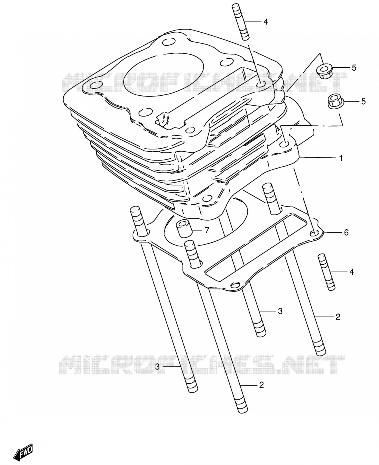 CYLINDER Suzuki MOTO 125 GS 1990  GS125ESL(E1)