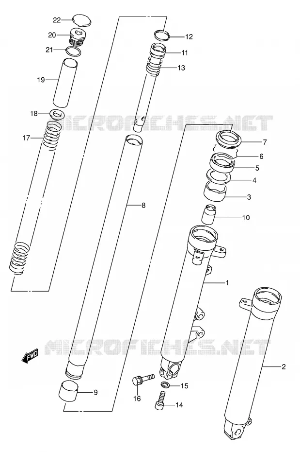 FRONT FORK (MODEL K/L/M) Suzuki MOTO 500 GS-E 1990  GS500EL(E2)