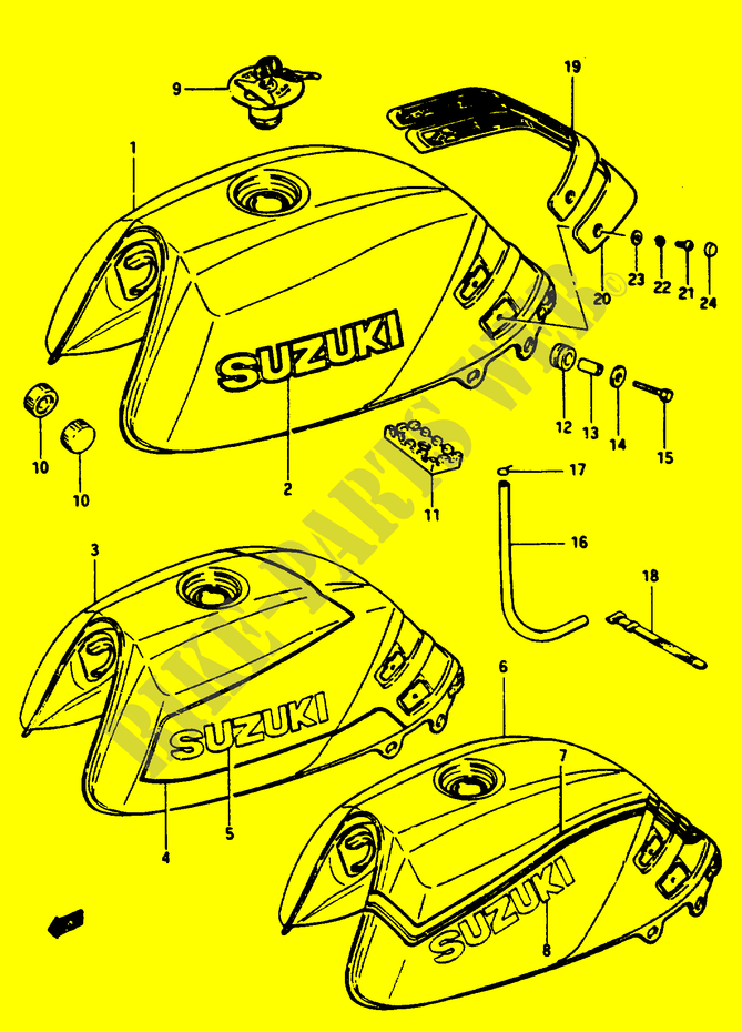 FUEL TANK (GSX1100EE/EF/EG) for Suzuki GSX-E 1100 1984